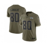 Men's Seattle Seahawks #80 Steve Largent 2022 Olive Salute To Service Limited Stitched Jersey