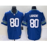 Men's Seattle Seahawks #80 Steve Largent Blue 2023 FUSE Vapor Limited Throwback Stitched Jersey