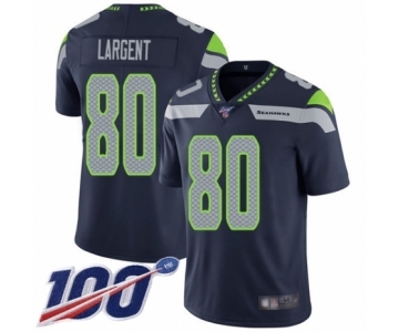 Men's Seattle Seahawks #80 Steve Largent Navy Blue Team Color Vapor Untouchable Limited Player 100th Season Football Jersey