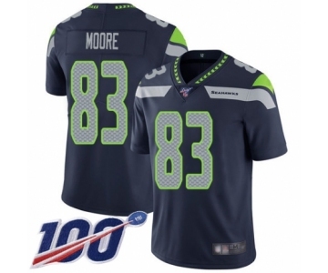 Men's Seattle Seahawks #83 David Moore Navy Blue Team Color Vapor Untouchable Limited Player 100th Season Football Jersey