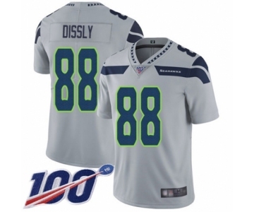 Men's Seattle Seahawks #88 Will Dissly Grey Alternate Vapor Untouchable Limited Player 100th Season Football Jersey