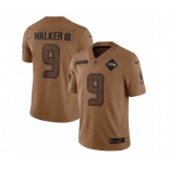 Men's Seattle Seahawks #9 Kenneth Walker III 2023 Brown Salute To Service Limited Football Stitched Jersey