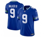 Men's Seattle Seahawks #9 Kenneth Walker III Royal 2023 F.U.S.E. Vapor Limited Throwback Stitched Jersey