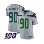 Men's Seattle Seahawks #90 Jadeveon Clowney Grey Alternate Vapor Untouchable Limited Player 100th Season Football Jersey