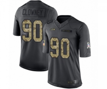 Men's Seattle Seahawks #90 Jadeveon Clowney Limited Black 2016 Salute to Service Football Jersey