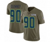 Men's Seattle Seahawks #90 Jadeveon Clowney Limited Olive 2017 Salute to Service Football Jersey