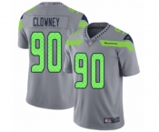 Men's Seattle Seahawks #90 Jadeveon Clowney Limited Silver Inverted Legend Football Jersey