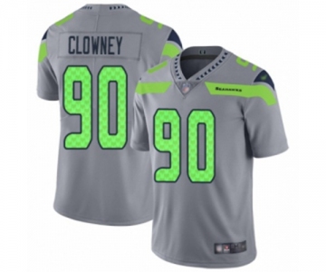 Men's Seattle Seahawks #90 Jadeveon Clowney Limited Silver Inverted Legend Football Jersey