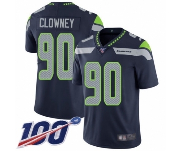 Men's Seattle Seahawks #90 Jadeveon Clowney Navy Blue Team Color Vapor Untouchable Limited Player 100th Season Football Jersey