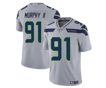 Men's Seattle Seahawks #91 Byron Murphy II Gray 2024 Draft Vapor Limited Football Stitched Jersey