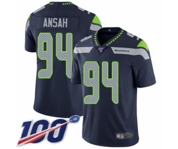 Men's Seattle Seahawks #94 Ezekiel Ansah Navy Blue Team Color Vapor Untouchable Limited Player 100th Season Football Jersey