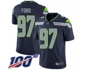 Men's Seattle Seahawks #97 Poona Ford Navy Blue Team Color Vapor Untouchable Limited Player 100th Season Football Jersey