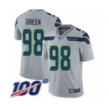 Men's Seattle Seahawks #98 Rasheem Green Grey Alternate Vapor Untouchable Limited Player 100th Season Football Jersey