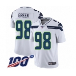 Men's Seattle Seahawks #98 Rasheem Green White Vapor Untouchable Limited Player 100th Season Football Jersey