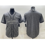 Men's Seattle Seahawks Blank Gray With Patch Cool Base Stitched Baseball Jersey