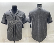 Men's Seattle Seahawks Blank Gray With Patch Cool Base Stitched Baseball Jersey