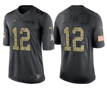 Nike Seattle Seahawks #12 12th Fan Men's Stitched Black NFL Salute to Service Limited Jerseys