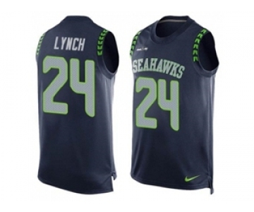 Nike Seattle Seahawks #24 Marshawn Lynch Steel Blue Team Color Men's Stitched NFL Limited Tank Top Jersey