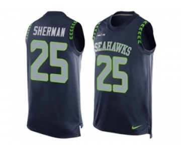 Nike Seattle Seahawks #25 Richard Sherman Steel Blue Team Color Men's Stitched NFL Limited Tank Top Jersey