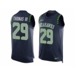 Nike Seattle Seahawks #29 Earl Thomas III Steel Blue Team Color Men's Stitched NFL Limited Tank Top Jersey