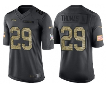 Nike Seattle Seahawks #29 Earl Thomas Men's Stitched Black NFL Salute to Service Limited Jerseys