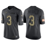 Nike Seattle Seahawks #3 Russell Wilson Men's Stitched Black NFL Salute to Service Limited Jerseys