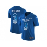 Nike Seattle Seahawks #3 Russell Wilson Royal Men Stitched NFL Limited NFC 2018 Pro Bowl Jersey