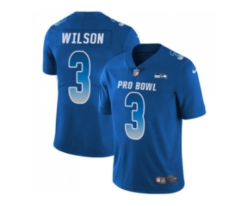 Nike Seattle Seahawks #3 Russell Wilson Royal Men Stitched NFL Limited NFC 2018 Pro Bowl Jersey