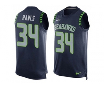 Nike Seattle Seahawks #34 Thomas Rawls Steel Blue Team Color Men's Stitched NFL Limited Tank Top Jersey