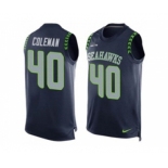 Nike Seattle Seahawks #40 Derrick Coleman Steel Blue Team Color Men's Stitched NFL Limited Tank Top Jersey