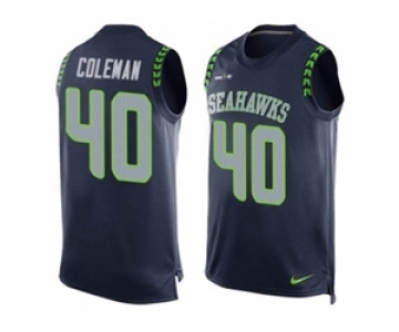 Nike Seattle Seahawks #40 Derrick Coleman Steel Blue Team Color Men's Stitched NFL Limited Tank Top Jersey