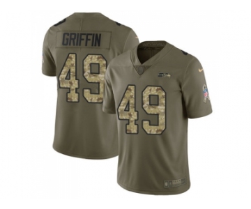 Nike Seattle Seahawks #49 Shaquem Griffin Olive Camo Men Stitched NFL Limited 2017 Salute To Service Jersey