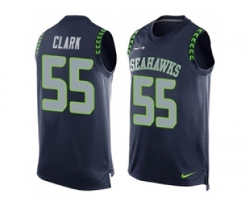 Nike Seattle Seahawks #55 Frank Clark Steel Blue Team Color Men's Stitched NFL Limited Tank Top Jersey