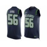 Nike Seattle Seahawks #56 Cliff Avril Steel Blue Team Color Men's Stitched NFL Limited Tank Top Jersey