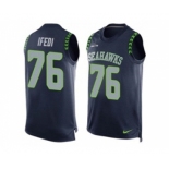 Nike Seattle Seahawks #76 Germain Ifedi Steel Blue Team Color Men's Stitched NFL Limited Tank Top Jersey