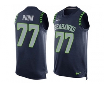 Nike Seattle Seahawks #77 Ahtyba Rubin Steel Blue Team Color Men's Stitched NFL Limited Tank Top Jersey