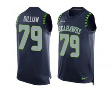 Nike Seattle Seahawks #79 Garry Gilliam Steel Blue Team Color Men's Stitched NFL Limited Tank Top Jersey