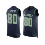 Nike Seattle Seahawks #80 Steve Largent Steel Blue Team Color Men's Stitched NFL Limited Tank Top Jersey