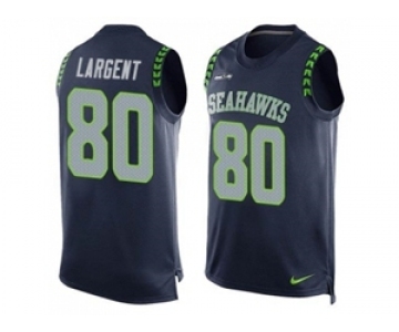 Nike Seattle Seahawks #80 Steve Largent Steel Blue Team Color Men's Stitched NFL Limited Tank Top Jersey