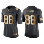 Nike Seattle Seahawks #88 Jimmy Graham Anthracite 2016 Christmas Gold Men's NFL Limited Salute to Service Jersey