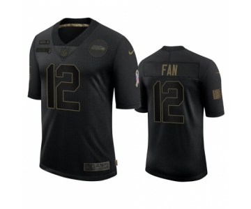 Seattle Seahawks #12 Fan Black 2020 Salute to Service Limited Jersey