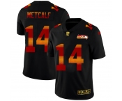 Seattle Seahawks #14 DK Metcalf Men's Black Nike Red Orange Stripe Vapor Limited NFL Jersey