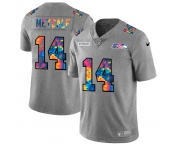 Seattle Seahawks #14 DK Metcalf Men's Nike Multi-Color 2020 NFL Crucial Catch NFL Jersey Greyheather