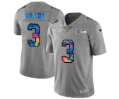 Seattle Seahawks #3 Russell Wilson Men's Nike Multi-Color 2020 NFL Crucial Catch NFL Jersey Greyheather