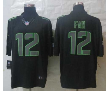 nike nfl jerseys seattle seahawks #12 fan black[nike impact limited]