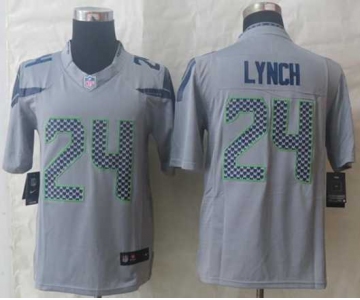 nike nfl jerseys seattle seahawks #24 marshawn lynch grey[nike limited]