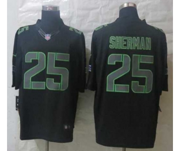 nike nfl jerseys seattle seahawks #25 sherman black[nike impact limited]