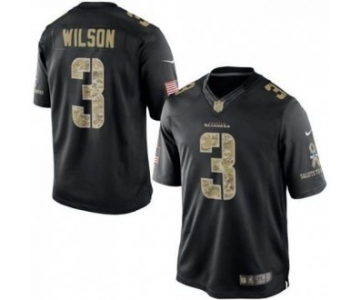 nike nfl jerseys seattle seahawks #3 wilson Black[salute to service limited]