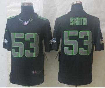 nike nfl jerseys seattle seahawks #53 smith black[nike impact limited]