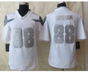 nike nfl jerseys seattle seahawks #88 graham white platinum[nike Limited]